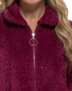 Undercover Ladies Soft Winter Waffle Honeycomb Fleece Zip Through Bed Jacket with Pockets - Image 4