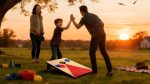 simpa Portable Cornhole Outdoor Game Set: 90 x 60 cm / 3ft x 2ft Double Set Corn Hole Bean Bag Toss Game with 8 Bean Bags & 2 Cornhole Boards. - Image 8