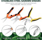 3 Pack Garden Pruning Shears, Stainless Steel Blades, Gardening Shears, Scissors, Clippers, Modern Style, Orange - Image 3
