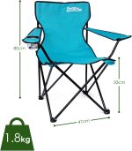 just be... Folding Camping Chair for Adults and for Kids Lightweight Foldable Chair Suitable for Outdoors. Chairs for the Beach, Lawn, Camp, Fishing Trip and Garden - Image 4