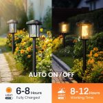 Solpex Solar Lights Outdoor Garden, 6 Pack LED Solar Powered Garden Lights, Waterproof Pathway Lighting for Patio, Landscape, Walkway(Warm White) - Image 3