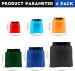 CNMTCCO Waterproof Dry Bag Set 6 Pcs,Lightweight Drybag Canoe Bags with 1.5L, 2.5L, 3L, 3.5L, 5L, 8L Waterproof Bag for Kayaking Rafting Boating Hiking Camping Travel Backpacking - Image 3