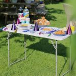 Harbour Housewares Rectangle Folding Trestle Table - 120cm (4ft) - Black - Height Adjustable Outdoor Folding Table for Picnic, BBQ, Garden, Camping, Wedding - Image 3