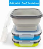 Lunbengo Camping Collapsible Food Storage Containers with Lids, 15 * 15cm, Silicone Food Containers,for Travel, Fishing, and Kitchen Meal Prep, 900ml - Image 3