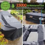Enzeno New Upgrade Garden Furniture Set Covers Waterproof,500D Heavy Duty Oxford cloth Outdoor Furniture Covers,Wider Vents for Patio Chair and Table Rattan Sofa 242x182x100cm Rectangular - Image 4