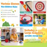 Bean Bag Toss & Ball Toss & Ring Toss Backyard Games,5 in 1 Indoor Outdoor Throwing Party Games with 8 Tossing Rings,8 Bean Bags,8 Sticky Balls & Frisbee,Garden Games for Kids and Adults - Image 3