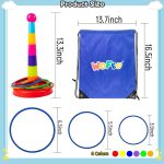 Ring Toss Game for Kids with 18 Throwing Rings and Travel Bag, Colorful Tossing and Active Play Set,Garden Games Outdoor Play Equipment for Children,Quick Setup for Indoor and Outdoor Use - Image 3
