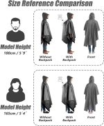 Victoper Waterproof Poncho Adult, Reusable Rain Poncho Adult Waterproof Poncho Waterproof Adult Lightweight Waterproof Raincoat for Outdoor Hiking Camping Cycling Traveling - Image 4