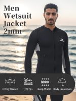 Owntop Men/Women Wetsuit Top Jacket - 2mm Neoprene Long Sleeve for Warmth Comfort | Durable YKK Front Zipper | Extended Back Flap | 2 Zipper Pockets | Diving Surfing - Image 4