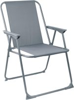 Harbour Housewares Folding Beach Deck Chairs - Grey - Pack of 2 - Metal Outdoor Patio Seat Lightweight Portable Deck Chair for Picnic, Garden, Camping, Fishing - Image 4