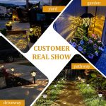 GIGALUMI Solar Lights Outdoor Garden, 6 Pack LED Garden Solar Lights Waterproof, Solar Powered Pathway Lights for Yard, Patio, Landscape, Walkway, Path (Warm White) - Image 3