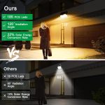 Solar Lights Outdoor Garden 185 LED Motion Sensor Security Lights, Solar Powered Wall Lighting with 3 Modes, IP65 Waterproof, Ideal for Patio, Fence, Driveway – 2 Pack Warm White - Image 3
