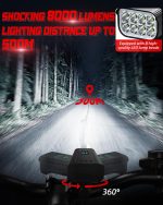 Victoper Bike Lights Front And Back, 2024 Upgrade Super Bright 8000 Lumen 8LED Bicycle Durable IPX5 Waterproof USB Rechargeable 5 Modes Set For Road Mountain Night Riding,Black - Image 3