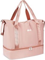 CS COSDDI Travel Duffel Bag, 29L Weekend Bag with Trolley Sleeve, Dry & Wet Seperated Sports Gym Bag Waterproof Bag Carry On Bag for Women Men Weekender Tote Bag Hospital Bag Cabin Bag - Image 5