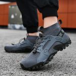 Hiking Boots Mens Outdoor Non-Slip Trekking Mountaineering Shoes Trainers Lightweight Camping Climbing Shoes Sneaker Grey 8 UK - Image 3