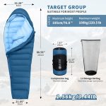 Winter Sleeping Bag for Adults, Lightweight Down Sleeping Bag -20 Degree for Cold Weather Camping and Mountaineering Outdoor with 650 FP Duck Down - Image 3