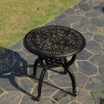 Outdoor Cast Aluminium Side Table, Patio Side Table, Backyard, Pool, Indoor, Easy Maintenance, Weather Resistant Coffee Table, Porch Table, Bistro Table (47Round Antique Copper) - Image 3