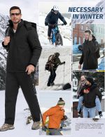 Voqeen Mens Jackets Winter Water Repellent Softshell Hooded Coat Lightweight Insulated Padded Jacket for Outdoor Mountain Hiking Fishing - Image 3