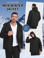 Voqeen Mens Jackets Winter Water Repellent Softshell Hooded Coat Lightweight Insulated Padded Jacket for Outdoor Mountain Hiking Fishing - Image 4