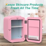 CROWNFUL Mini Fridge, 4 Liter 6 Can Portable Cooler and Warmer, Personal Fridge for Skin Care, Cosmetics, Food, Great for Bedroom, Office, Car, Dorm, ETL Listed (Matte Pink) [Energy Class A] - Image 4