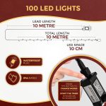 Christmas Tree Lights 10m 100 LED – Mains Powered Fairy String Lights for Indoor & Outdoor Use – Waterproof Decorative Lights for Home & Garden - Image 5