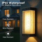 Outside Wall Lights Mains Powered, Up and Down Front Door Lights 16W, IP65 Waterproof External Lamp Porch Light Front Door Wall Sconce (Black-Square, 1 Pack) - Image 3