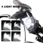 Ascher USB Rechargeable Bike Light Set, Super Bright Front Headlight and Rear LED Bicycle Light,650mah Lithium Battery,4 Light Mode Options(2 USB cables and 4 Strap Included) - Image 3