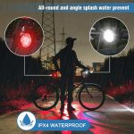 Ascher USB Rechargeable Bike Light Set, Super Bright Front Headlight and Rear LED Bicycle Light,650mah Lithium Battery,4 Light Mode Options(2 USB cables and 4 Strap Included) - Image 4