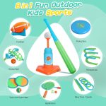 Outdoor Sports Game Set – 8-in-1 Backyard and Beach Games with flying disk, Badminton, Toss Games, Catch Ball, and Portable Storage Bag - Image 4