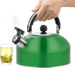 Whistling Kettle Teapot, 1.8L Stainless Steel Whistling Water Kettle Portable Whistling Camping Bottle with Heat-Insulated Handle, for Gasstove, Induction, Electric Stovetops - Image 3