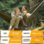 NATUREFUN Ultra-Light Travel Camping Hammock | 300kg Load Capacity,(275 x 140 cm) Breathable,Quick-drying Parachute Nylon | 2 x Premium Carabiners,2 x Nylon Slings Included | Outdoor Indoor Garden - Image 3