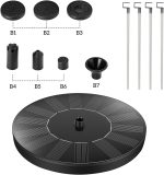 Jsdoin Solar Fountain Pump,Solar Powered Water Features with 7 Nozzles for The Garden, Floating Pond Pump for Bird Bath,Pool, Patio,Pond and Fish Tank - Image 3