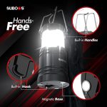 SUBOOS Camping Lanterns Battery Operated [2 Pack] - 2X Brighter LED Camping Light Lamp with Magnetic Base and Foldable Hook for Hanging, Portable for Hurricane, Emergency, Home, Shed and More - Image 4