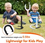Horseshoe Game for Kids, Steel Horse Shoes Game Set, Outdoor Games for Kids, Teens, Family, Portable for Backyard, Lawn, Camping, Beach Party - Image 3