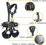 SOB Climbing Harness Safety Harness Full Body Safety Belt Adjustable Outdoor Mountain Climbing Belt for Rock Climbing Tree Climbing Fire Rescue Expanding Training Rappelling, CE Certified - Image 3