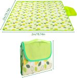 ASelected Picnic Blanket, Waterproof Picnic Mat 200x200cm Large Beach Blanket with Carrying Handle, Washable Foldable Picnic Blanket for Camping, Family Picnic, Park, Garden - Image 3