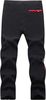 YAOHUOLE Men's Hiking Trousers Waterproof Winter Fleece Lined Softshell Outdoor Work Pants with Zip Pockets - Image 3