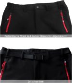 YAOHUOLE Men's Hiking Trousers Waterproof Winter Fleece Lined Softshell Outdoor Work Pants with Zip Pockets - Image 4