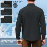 Mens Long Sleeve Sun Protection Shirt UV Quick Dry Breathable Fishing Safari Shirts for Hiking Walking Travel Camping - Image 3