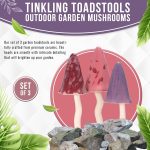 HH Home Hut Tinkling Ceramic Toadstools - Colourful Garden Ornaments, Mushrooms Plant Pot Set of 3 Outdoor Decor, Kids Gardening Set Fairy Garden Large Accessory (Pink, Red, Purple) - Image 3