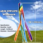 9KM DWLIFE Rainbow Windsock 2 Pieces Wind Sock Outdoor Colorful Spiral Spinner for Garden Backyard Tent Caravan Camping Colorful Flag Decoration (1M,39Inch - Image 3