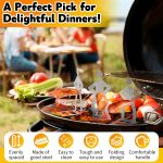 2PCS Fun Stainless Steel Barbecue Sausage Rack, Funny BBQ Fork for Camping, Outdoor Picnic, Garden, Kitchen, Grilling Gifts for Men - Image 3