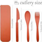 CATELL 4 Pcs Camping Cutlery, Travel Cutlery Set with Case Plastic Cutlery, Reusable Portable Cutlery Set Knife Spoon Fork Camping Utensils for Daily Use Outdoor Tableware Campings Picnic - Image 3