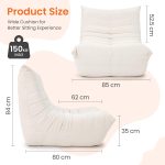 Vesgantti Togo Fireside Chair, Contemporary Beige Suede Lounge Chair, Ergonomic Lumbar Support, Perfect for Bedroom, Living Room, Office - Image 4