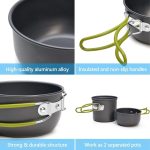 Camping Cookware Mess Kit 1-2 Person / 2-3 Person,Folding Knife and Fork, Portable Pan and Pan Set, Hiking for Picnic and Camping - Image 3