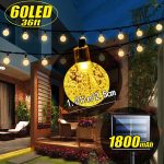 60 LED Solar Garden Lights 36feet Outdoor Waterproof Solar Powered Crystal Ball String Lights for Patio,Chrismas Tree,Parties,Warm White,36feet - Image 3
