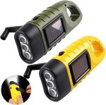 2 Pack Wind Up Solar Torch Led, Hand Crank Torch Camping Solar Powered Torchs with Carabiner Hook Super Bright Portable Survival Emergency Flashlight for Hiking, Outdoor, Survival Gear - Image 2