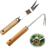 2Pcs Garden Weeding Tool, Weed Remover Tool for Garden and Patio, Stainless Steel Weeding Tools, Yard and Farmland Use - Image 2