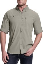 33,000ft Mens Long Sleeve Functional Shirt UPF 50+ Outdoor Breathable Shirt Spring Summer Autumn Casual Leisure Shirts Quick Drying Shirts with Pockets for Hiking Fishing Climbing - Image 2