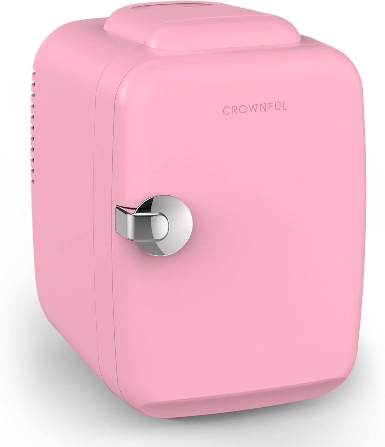 CROWNFUL Mini Fridge, 4 Liter 6 Can Portable Cooler and Warmer, Personal Fridge for Skin Care, Cosmetics, Food, Great for Bedroom, Office, Car, Dorm, ETL Listed (Matte Pink) [Energy Class A] - Image 2